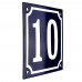 Emaljskylt 10 blå - vit 10 x 10 cm modell 11-4
