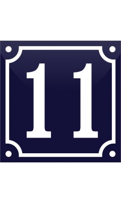 Emaljskylt 11 blå - vit 10 x 10 cm modell 11-4 Emaljskylt 11 blå - vit 10 x 10 cm modell 11-4