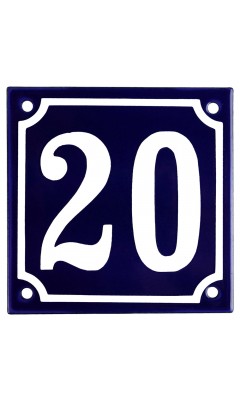 Emaljskylt 20 blå - vit 10 x 10 cm modell 11-4 Emaljskylt 20 blå - vit 10 x 10 cm modell 11-4