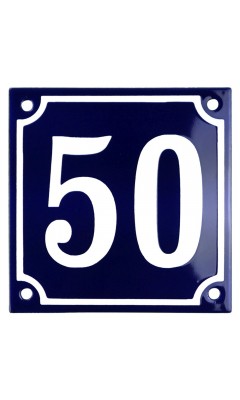 Emaljskylt 50 blå - vit 10 x 10 cm modell 11-4 Emaljskylt 50 blå - vit 10 x 10 cm modell 11-4