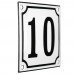 Emaljskylt 10 vit - svart 10 x 10 cm modell 10-4