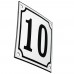Emaljskylt 10 vit - svart 10 x 10 cm modell 10-4