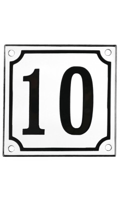 Emaljskylt 10 vit - svart 10 x 10 cm modell 10-4 Emaljskylt 10 vit - svart 10 x 10 cm modell 10-4