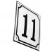 Emaljskylt 11 vit - svart 10 x 10 cm modell 10-4
