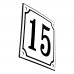 Emaljskylt 15 vit - svart 10 x 10 cm modell 10-4