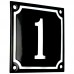 Emaljskylt 1 svart - vit 10 x 10 cm modell 12-4