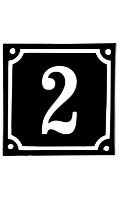 Emaljskylt 2 svart - vit 10 x 10 cm modell 12-4 Emaljskylt 2 svart - vit 10 x 10 cm modell 12-4