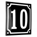 Emaljskylt 10 svart - vit 10 x 10 cm modell 12-4