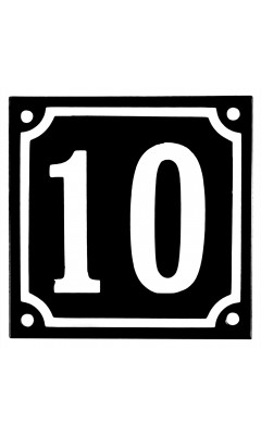 Emaljskylt 10 svart - vit 10 x 10 cm modell 12-4 Emaljskylt 10 svart - vit 10 x 10 cm modell 12-4
