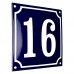 Emaljskylt 16 blå - vit 15 x 15 cm modell 11-4