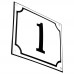 Emaljskylt 1 vit - svart 14 x 12 cm modell 10-4