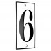 Emaljskylt 6 vit - svart 5 x 10 cm modell 13-4 Emaljskylt 6 vit - svart 5 x 10 cm modell 13-4