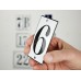 Emaljskylt 6 vit - svart 5 x 10 cm modell 13-4 Emaljskylt 6 vit - svart 5 x 10 cm modell 13-4