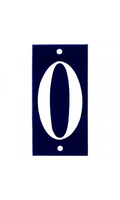 Emaljskylt 0 blå - vit 5 x 10 cm modell 14-4 Emaljskylt 0 blå - vit 5 x 10 cm modell 14-4