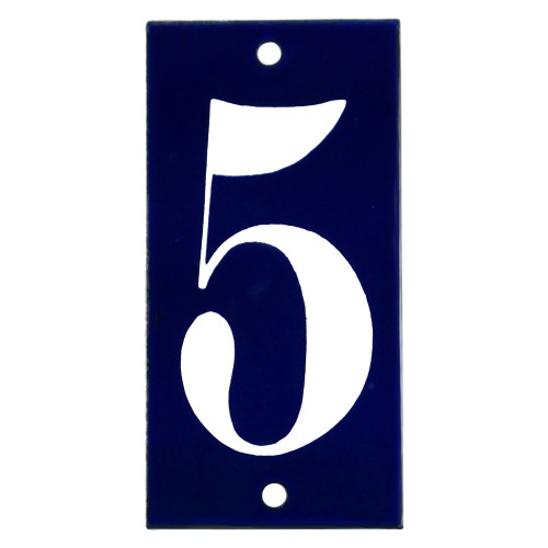 Emaljskylt 5 blå - vit 5 x 10 cm modell 14-4 Emaljskylt 5 blå - vit 5 x 10 cm modell 14-4