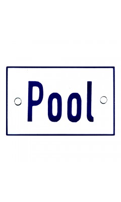 Emaljskylt Pool vit - blå 8 x 5 cm modell 1-4 Emaljskylt Pool vit - blå 8 x 5 cm modell 1-4