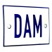 Emaljskylt DAM vit - blå 8 x 5 cm modell 1-4