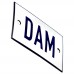 Emaljskylt DAM vit - blå 8 x 5 cm modell 1-4