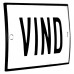Emaljskylt VIND vit - svart 8 x 5 cm modell 2-4