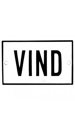 Emaljskylt VIND vit - svart 8 x 5 cm modell 2-4 Emaljskylt VIND vit - svart 8 x 5 cm modell 2-4