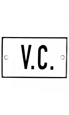 Emaljskylt V.C. vit - svart 8 x 5 cm modell 2-4 Emaljskylt V.C. vit - svart 8 x 5 cm modell 2-4