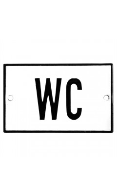 Emaljskylt WC vit - svart 8 x 5 cm modell 2-4 Emaljskylt WC vit - svart 8 x 5 cm modell 2-4