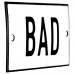 Emaljskylt BAD vit - svart 8 x 5 cm modell 2-4
