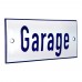 Emaljskylt Garage vit - blå 12 x 5 cm modell 1-4