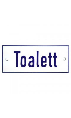 Emaljskylt Toalett vit - blå 12 x 5 cm modell 1-4 Emaljskylt Toalett vit - blå 12 x 5 cm modell 1-4