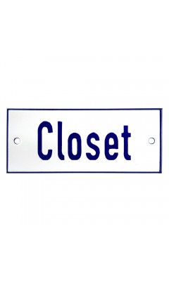Emaljskylt Closet vit - blå 12 x 5 cm modell 1-4 Emaljskylt Closet vit - blå 12 x 5 cm modell 1-4