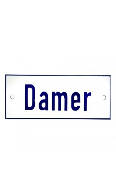Emaljskylt Damer vit - blå 12 x 5 cm modell 1-4 Emaljskylt Damer vit - blå 12 x 5 cm modell 1-4
