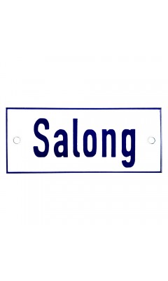 Emaljskylt Salong vit - blå 12 x 5 cm modell 1-4 Emaljskylt Salong vit - blå 12 x 5 cm modell 1-4