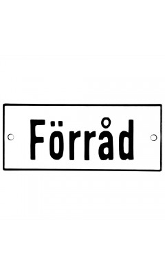 Emaljskylt Förråd vit - svart 12 x 5 cm modell 2-4 Emaljskylt Förråd vit - svart 12 x 5 cm modell 2-4