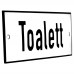Emaljskylt Toalett vit - svart 12 x 5 cm modell 2-4