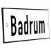 Emaljskylt Badrum vit - svart 12 x 5 cm modell 2-4