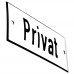 Emaljskylt Privat vit - svart 12 x 5 cm modell 2-4