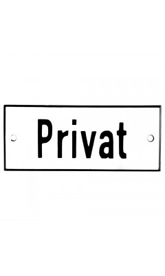 Emaljskylt Privat vit - svart 12 x 5 cm modell 2-4 Emaljskylt Privat vit - svart 12 x 5 cm modell 2-4