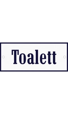 Emaljskylt Toalett vit - blå 12 x 5 cm modell 3-4 Emaljskylt Toalett vit - blå 12 x 5 cm modell 3-4