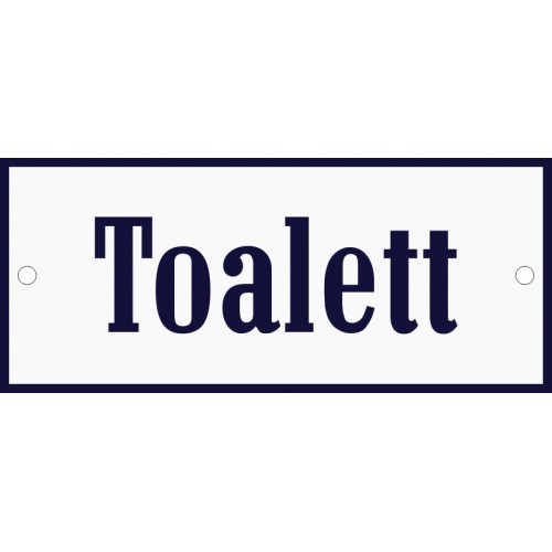Emaljskylt Toalett vit - blå 12 x 5 cm modell 3-4