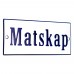 Emaljskylt Matskap vit - blå 12 x 5 cm modell 3-4