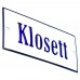 Emaljskylt Klosett vit - blå 12 x 5 cm modell 3-4