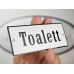Emaljskylt Toalett vit - svart 12 x 5 cm modell 4-4