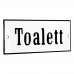 Emaljskylt Toalett vit - svart 12 x 5 cm modell 4-4