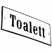Emaljskylt Toalett vit - svart 12 x 5 cm modell 4-4
