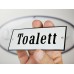 Emaljskylt Toalett vit - svart 12 x 5 cm modell 4-4