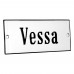 Emaljskylt Vessa vit - svart 12 x 5 cm modell 4-4