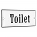 Emaljskylt Toilet vit - svart 12 x 5 cm modell 4-4