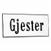 Emaljskylt Gjester vit - svart 12 x 5 cm modell 4-4