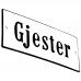 Emaljskylt Gjester vit - svart 12 x 5 cm modell 4-4