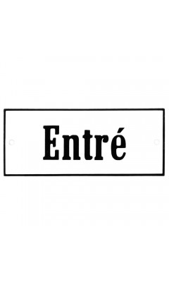 Emaljskylt Entré vit - svart 12 x 5 cm modell 4-4 Emaljskylt Entré vit - svart 12 x 5 cm modell 4-4